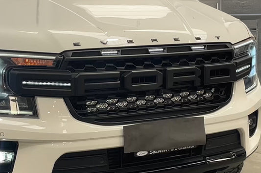 AFTERMARKET FORD RANGER / EVEREST GRILLE - DELUXE (WITH LIGHTS)