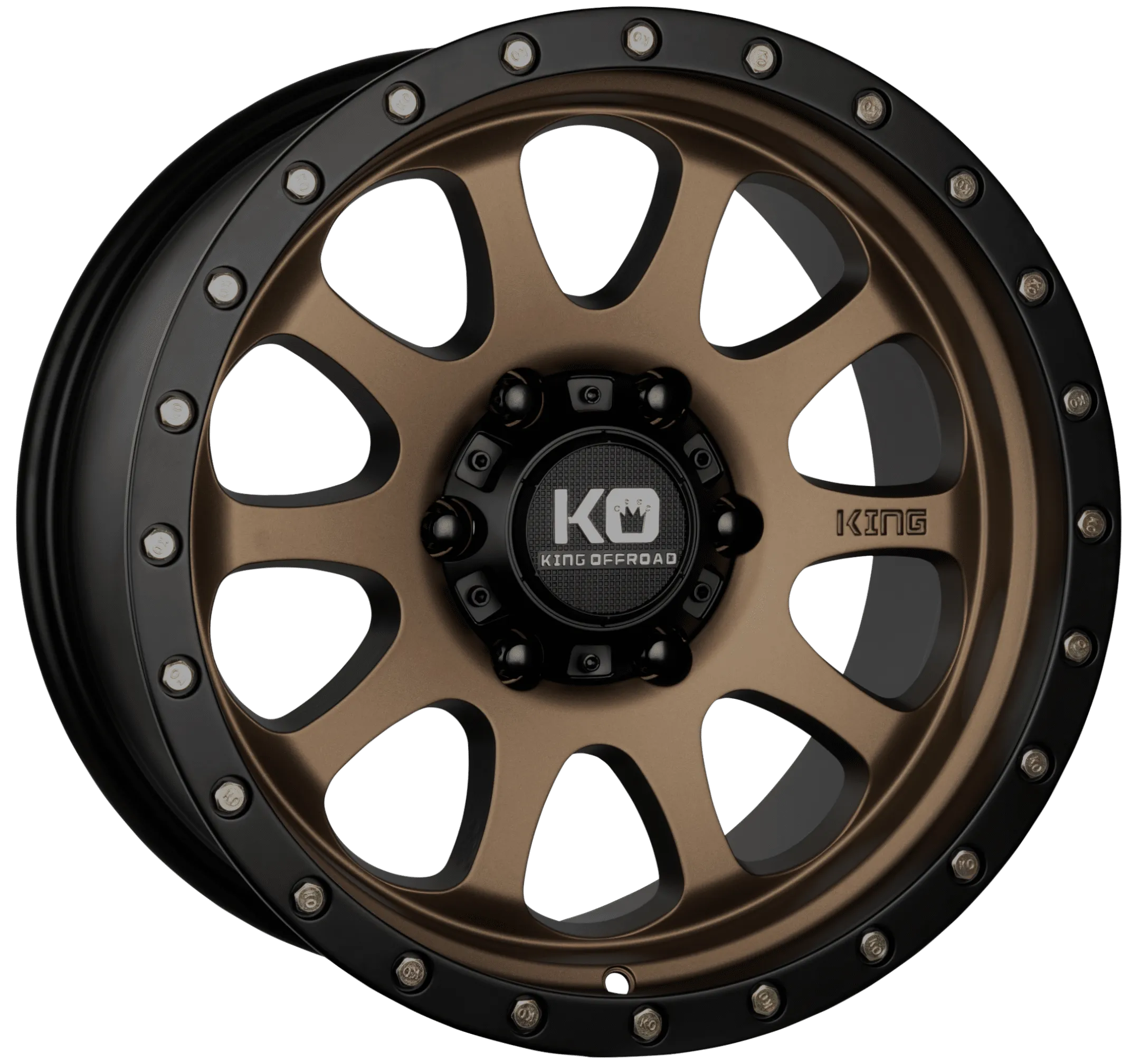 King Wheels Hurricane II Dark Satin Bronze – Black Bead Ring