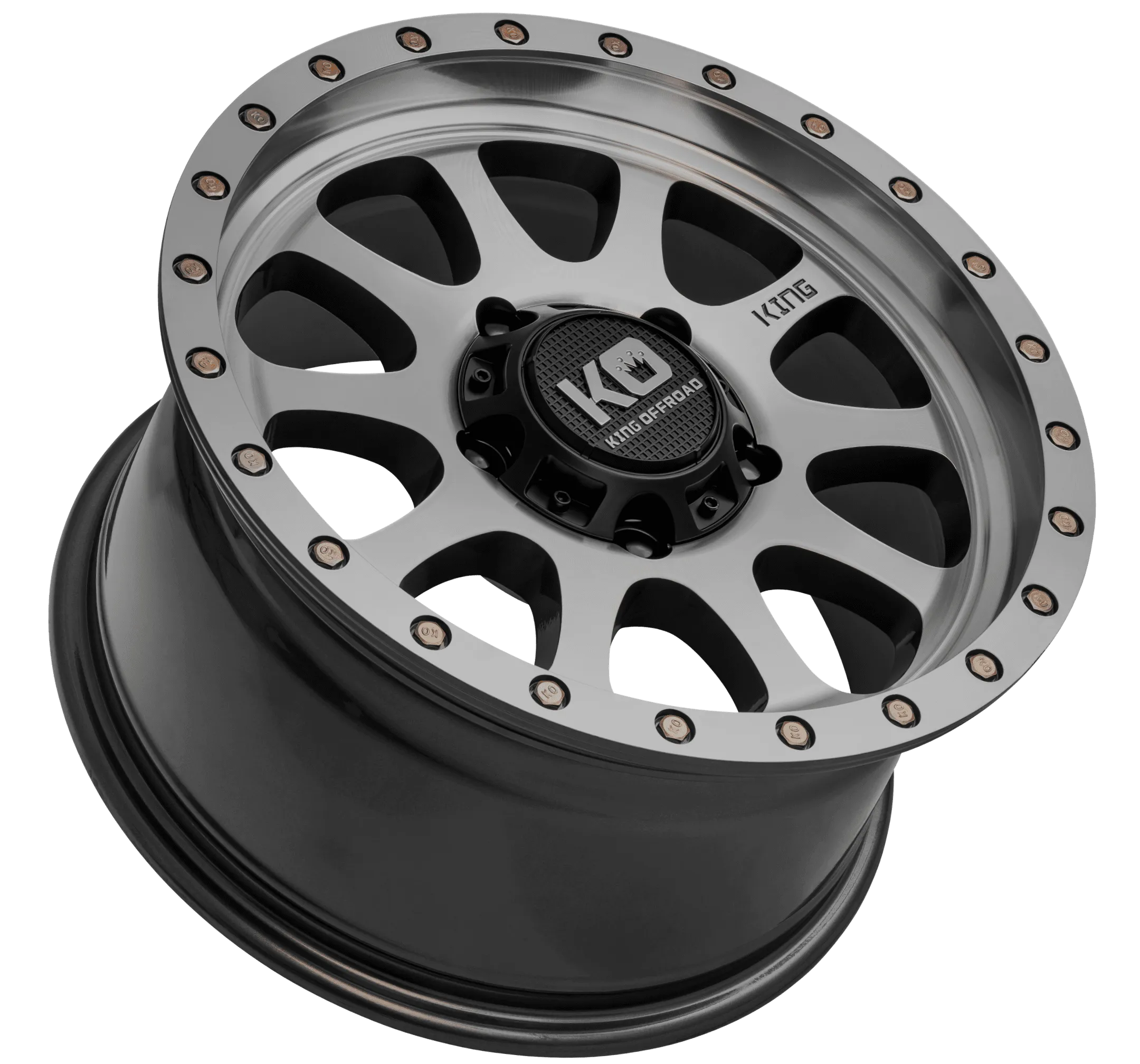 Kings Wheels Hurricane II Gunmetal Machined – precision-offroad-4x4