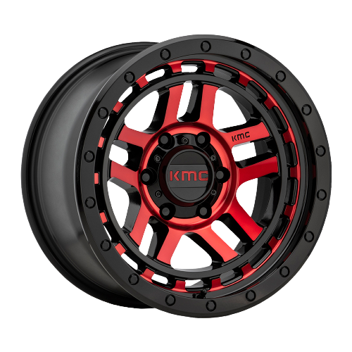 KMC Recon KM540 Gloss Black Machined/W Red Tint