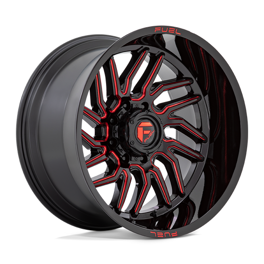 Fuel Hurricane D808 - Gloss Black Milled Red